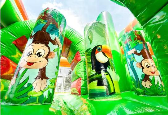 Jungle Safari springkussen binnenin met dierenprints